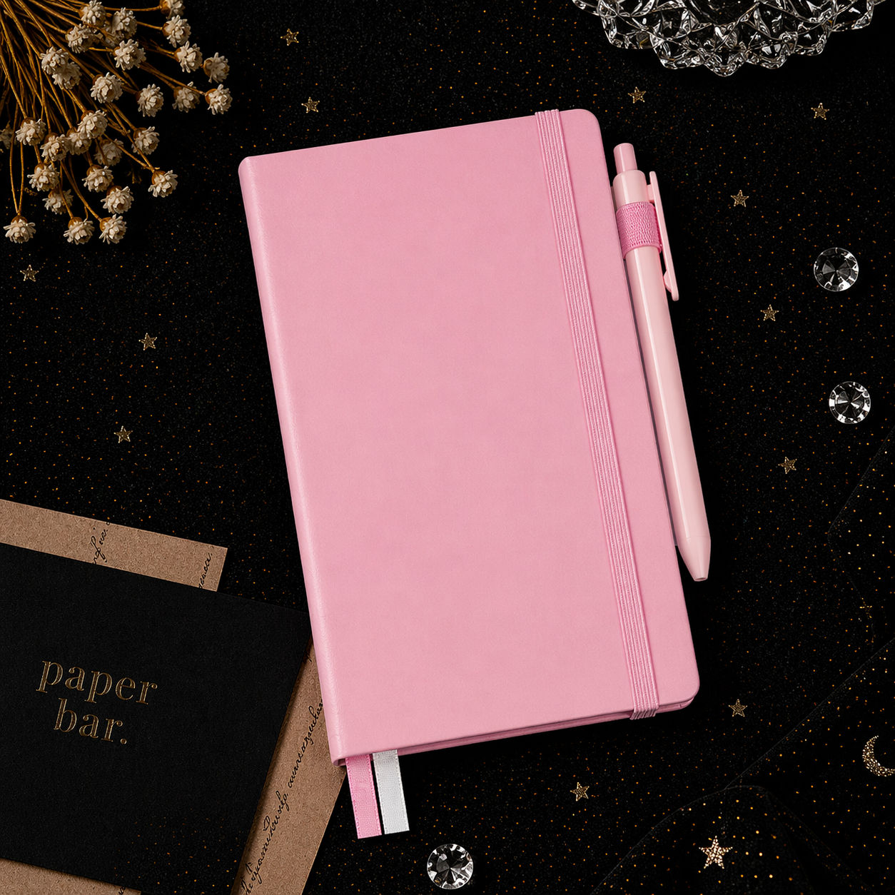 A5 Hardcover Journal Notebook – Elastic Closure + Pen Holder