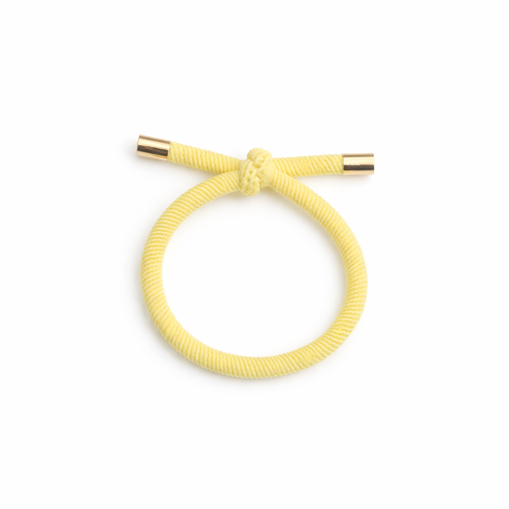 Twisted Knot Hair Tie Bracelet — Gold Tip Elastic