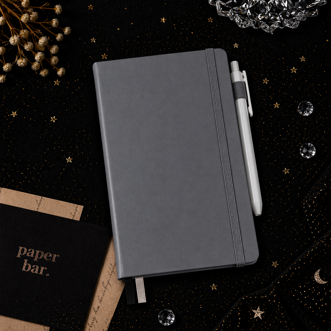 A5 Hardcover Journal Notebook – Elastic Closure + Pen Holder