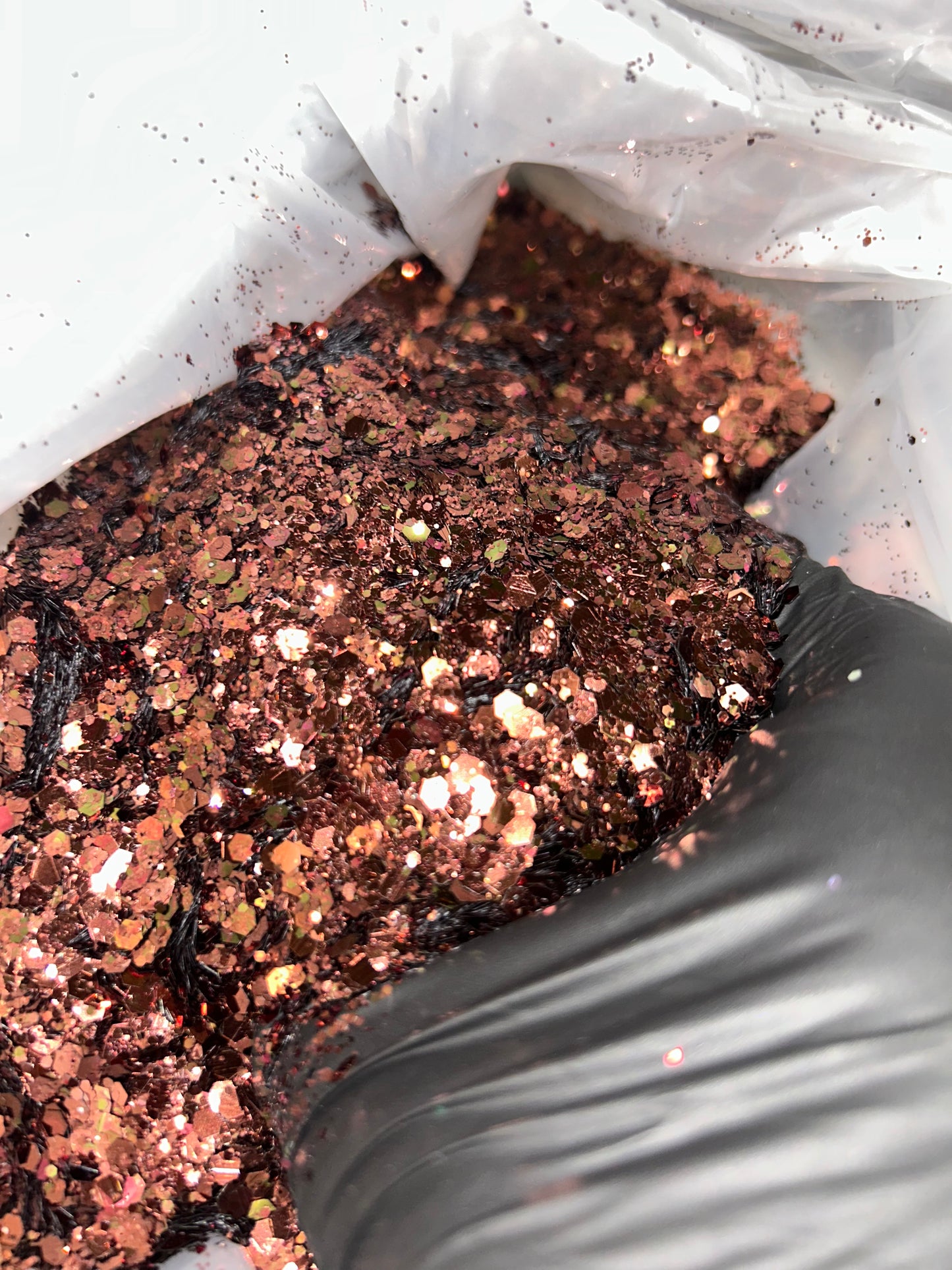 Chocolate Brown Metallic Chunky Glitter