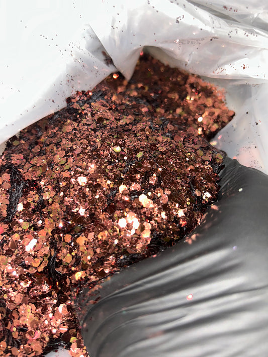 Chocolate Brown Metallic Chunky Glitter