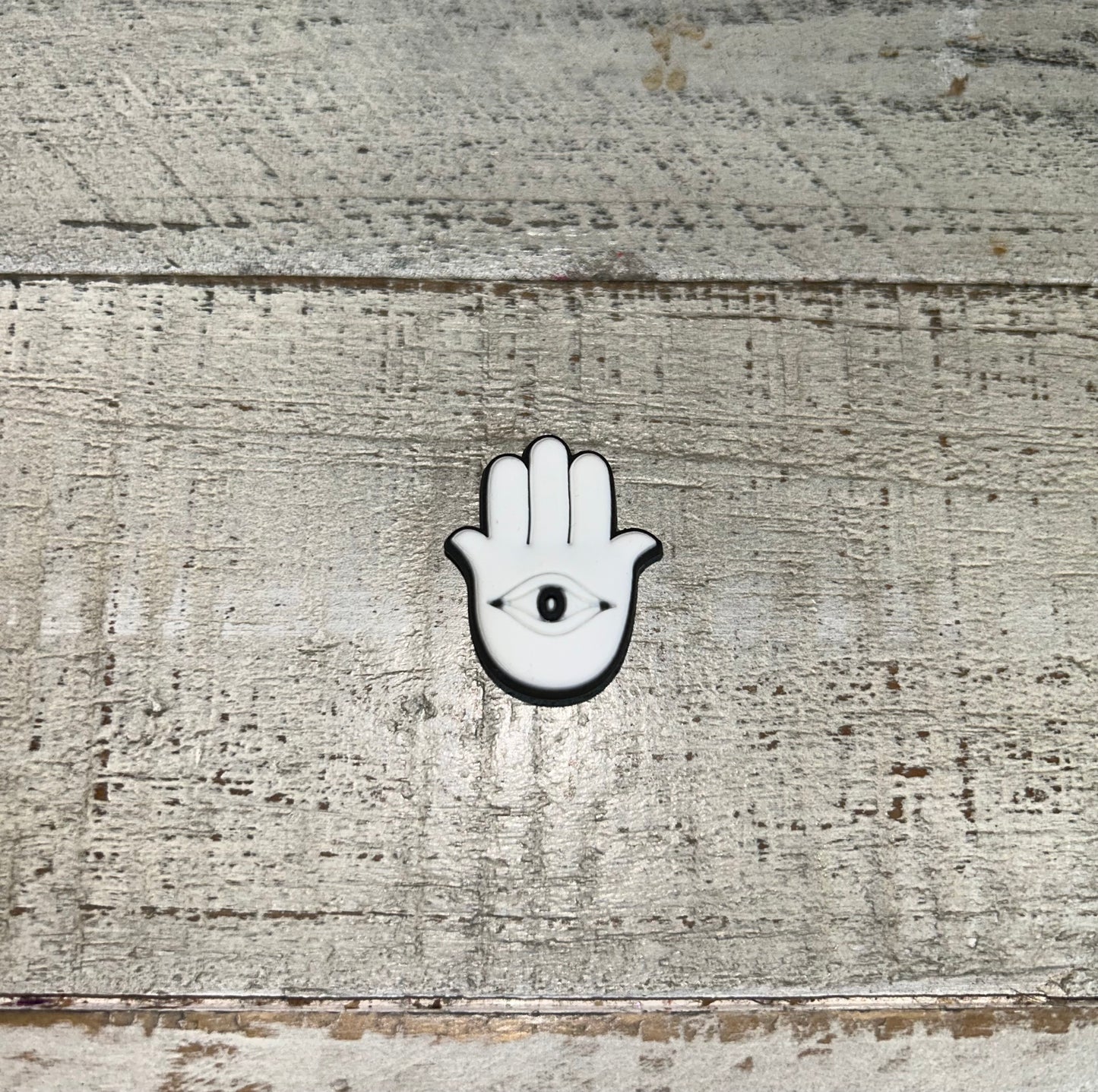 White Hamsa Shoe Charm