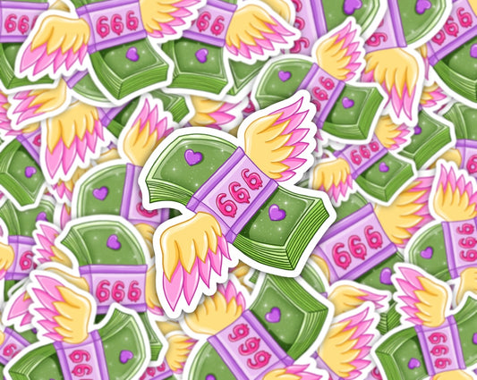 Angel Number Money Stack Vinyl Sticker
