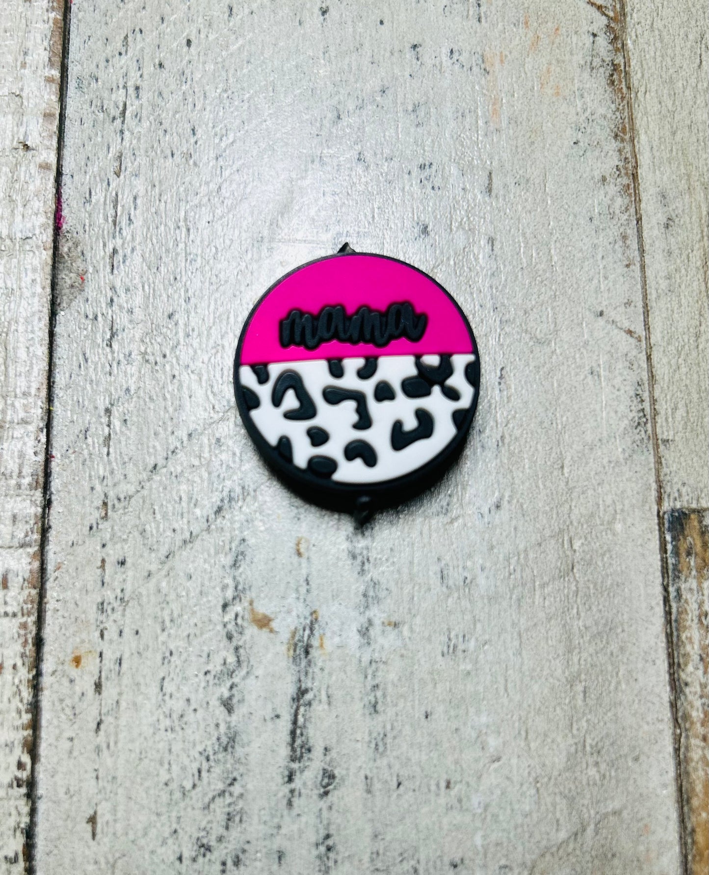 Mama Mode Focal Bead Pink/Black