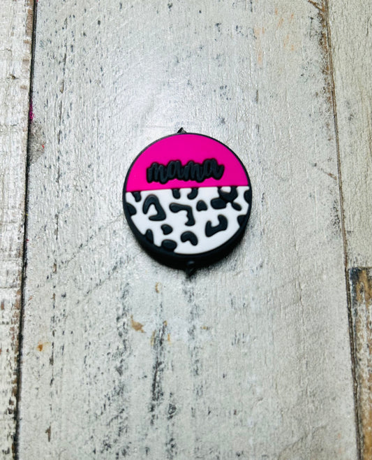 Mama Mode Focal Bead Pink/Black