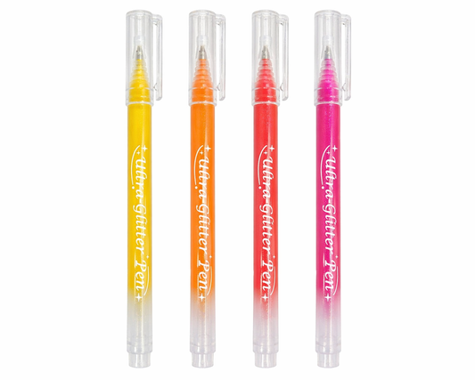 Ultra Glitter Gel Pens – Bright Color Collection (Yellow, Orange, Red, Pink)