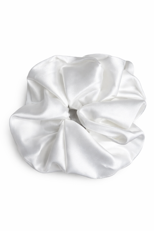 Oversized Satin Scrunchie – Soft Ivory