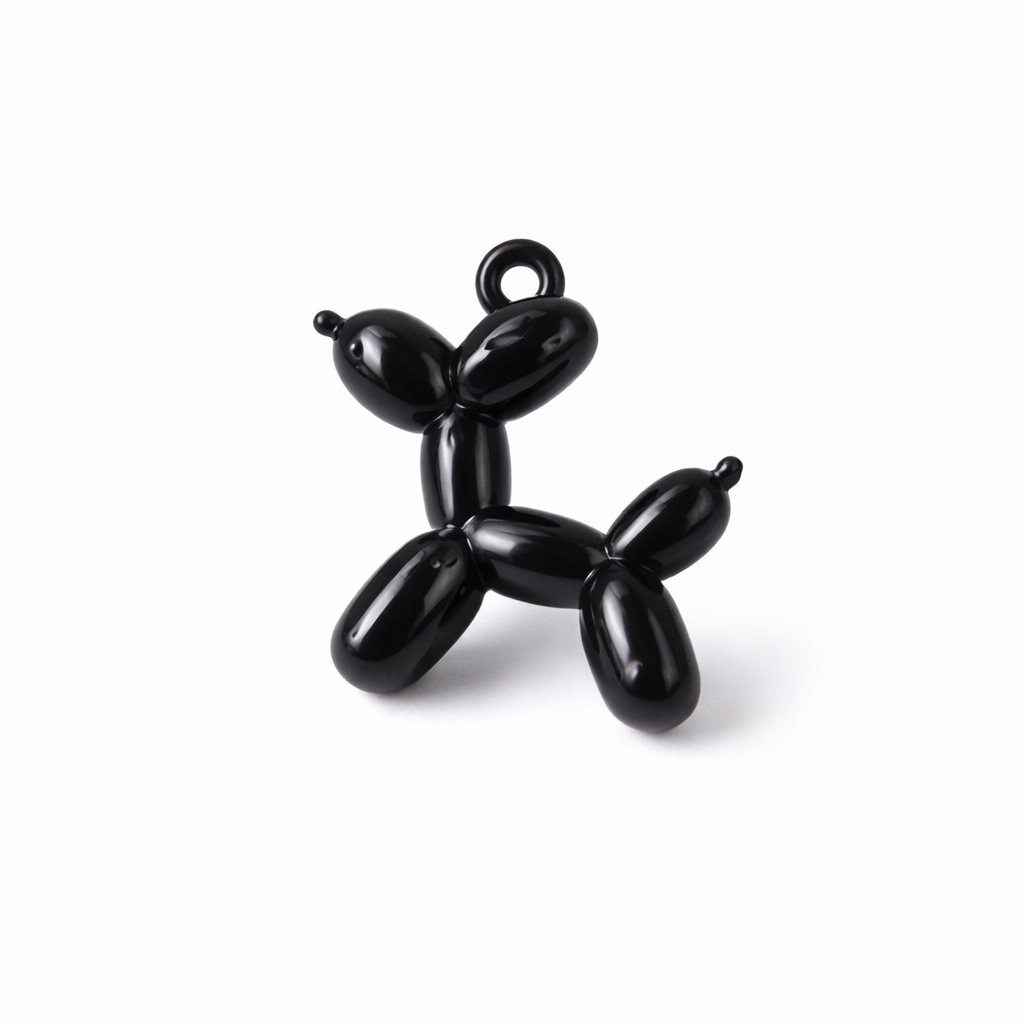 Glossy Black Balloon Dog Charm — Mini Acrylic Dog Charm