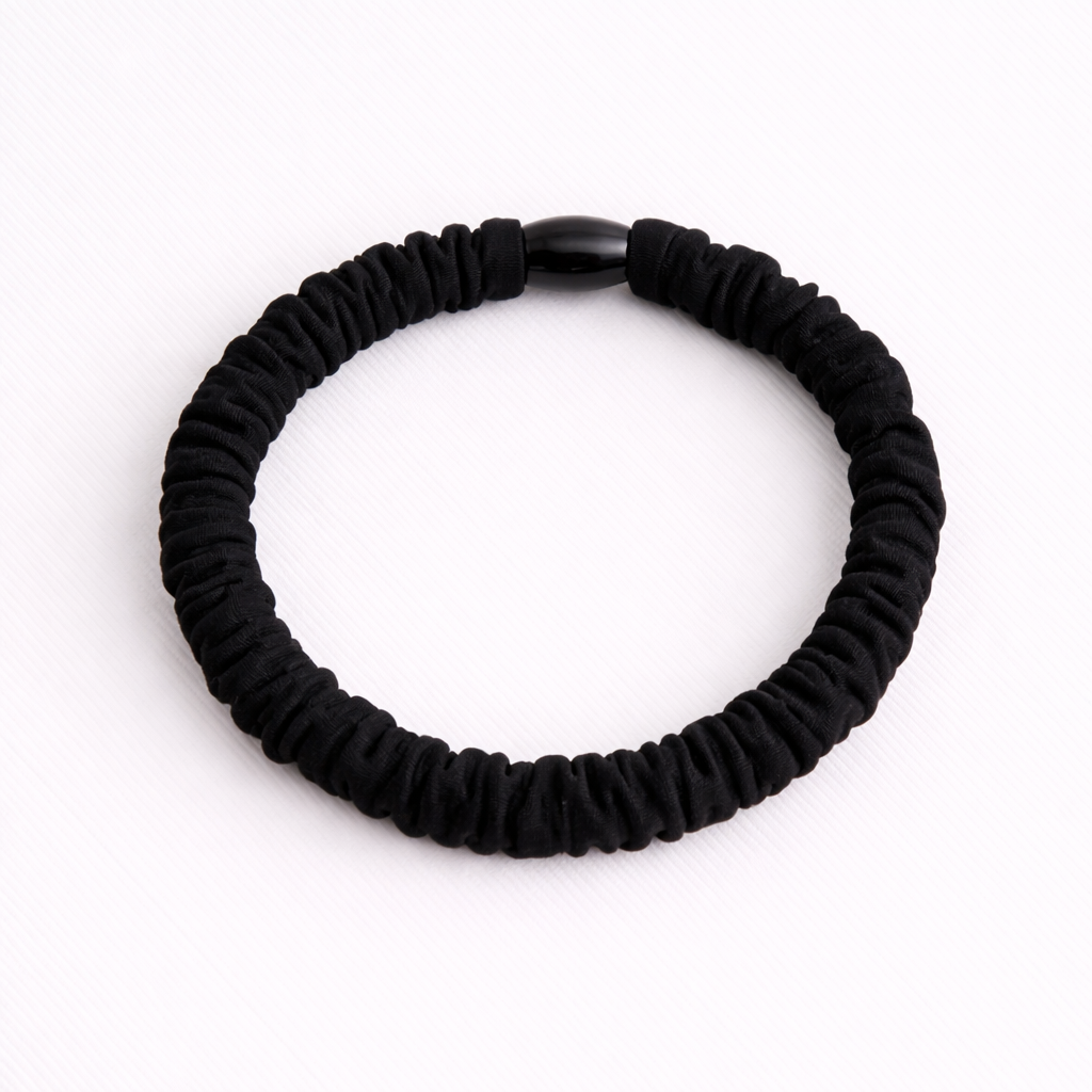 Slim Silk Scrunchie Hair Tie Bracelet – Soft Stretch Elastic