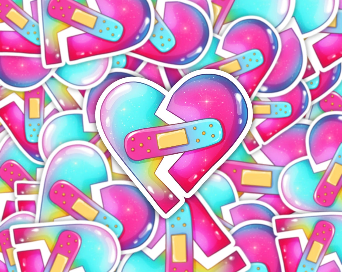 Mended Heart Glow Vinyl Sticker