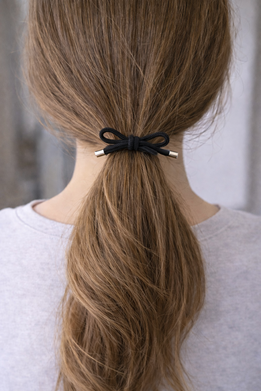 Braided Bow Hair Tie Bracelet — Gold Tip Elastic