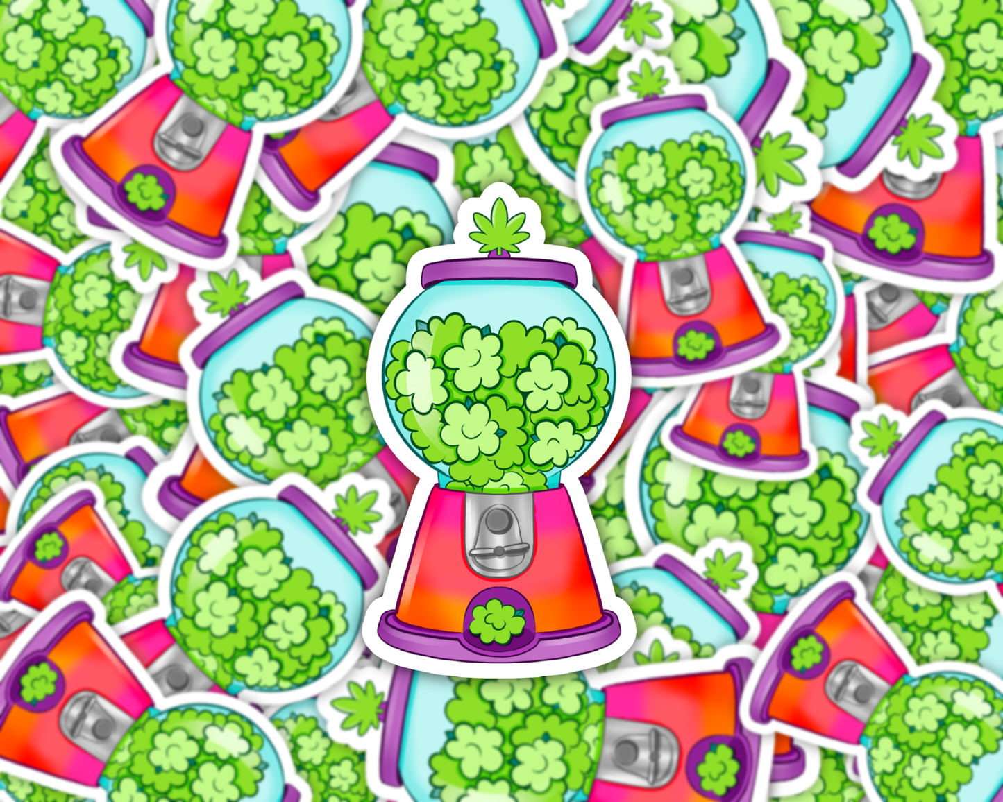 Gumball Greens Machine Vinyl Sticker