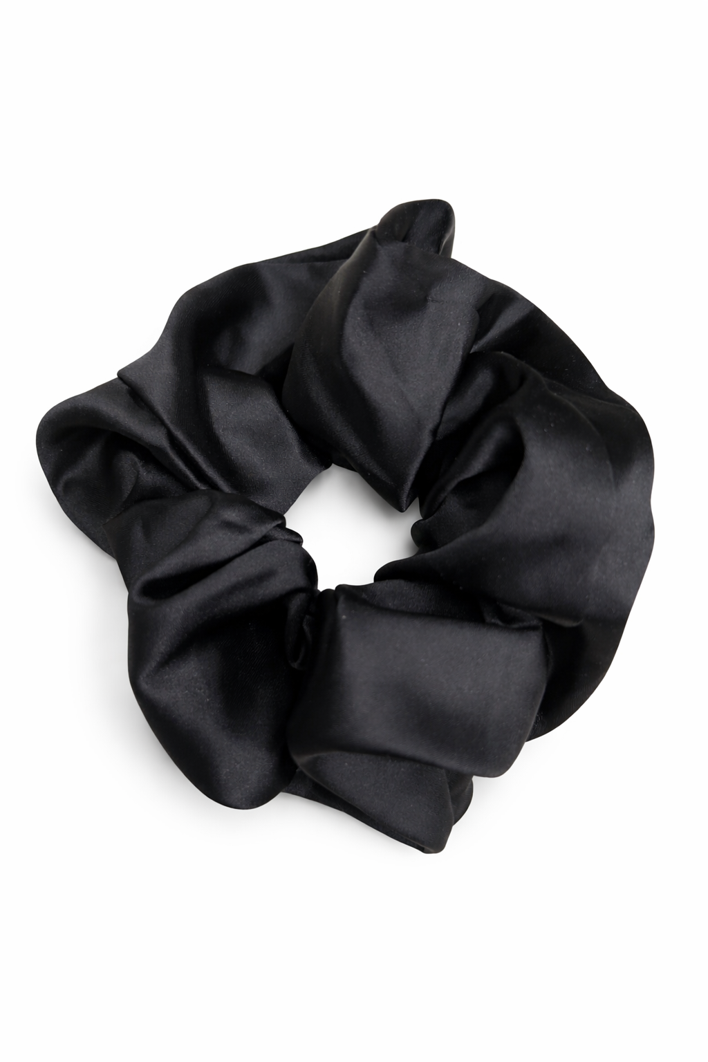Oversized Satin Scrunchie – Classic Black