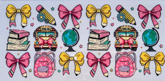 Back to School Bow UV DTF Wrap