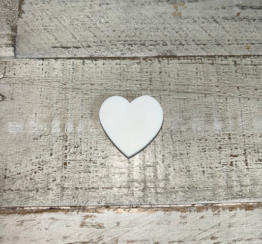 White Heart Shoe Charm