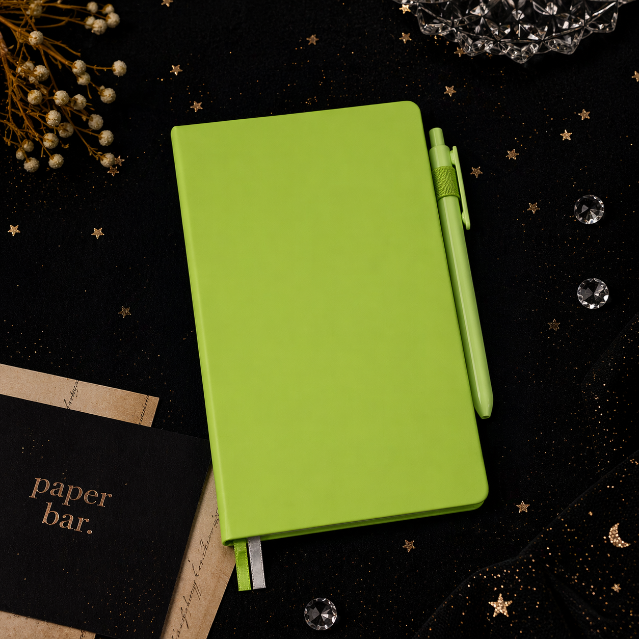 A5 Hardcover Journal Notebook – Elastic Closure + Pen Holder