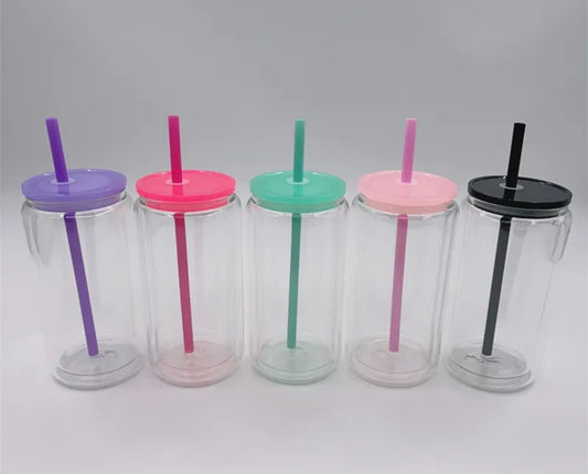16oz DIY Snowglobe Tumbler Blank – Pre-Drilled Double-Wall Cup