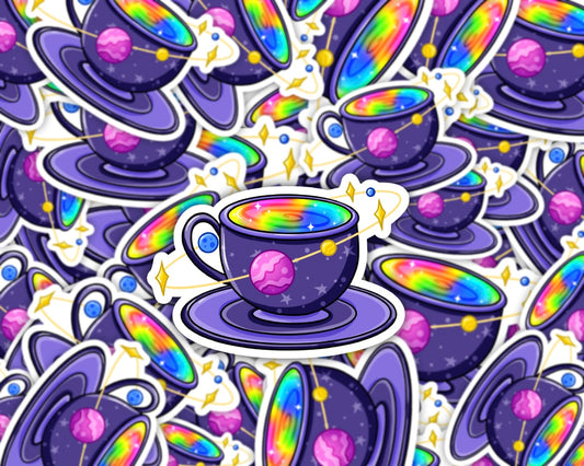 Cosmic Teacup Vinyl Sticker