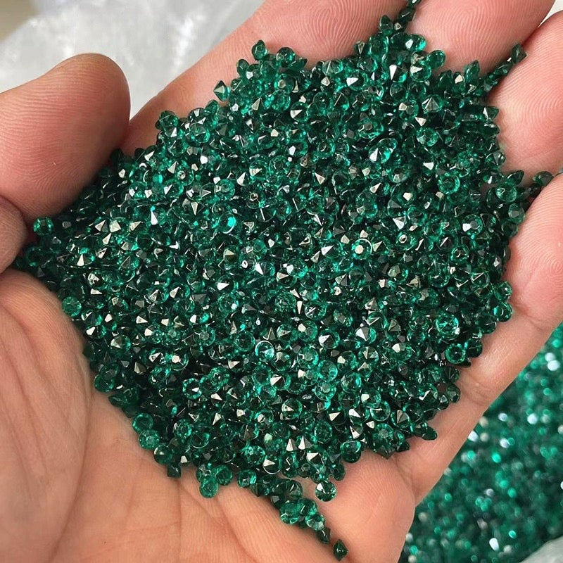 Emerald 3mm Pointback Crystals
