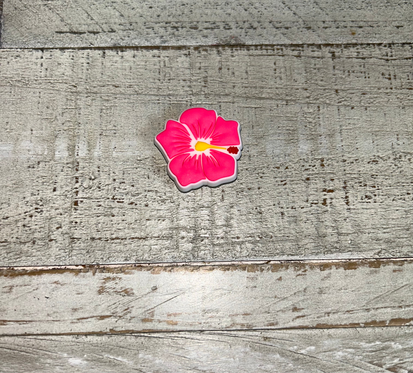 Pink Hibiscus Flower Shoe Charm