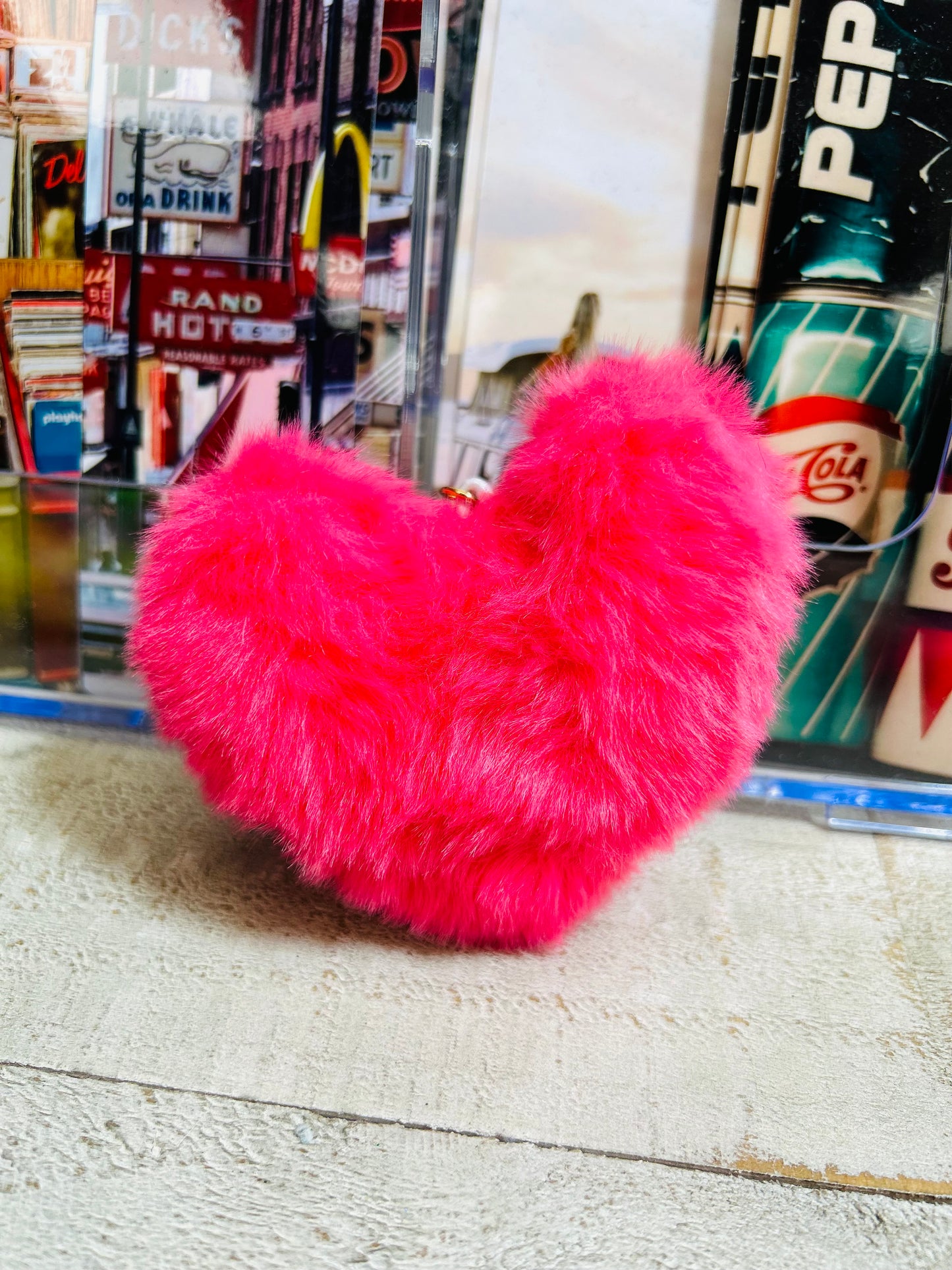 💖 Heart Pom Keychains