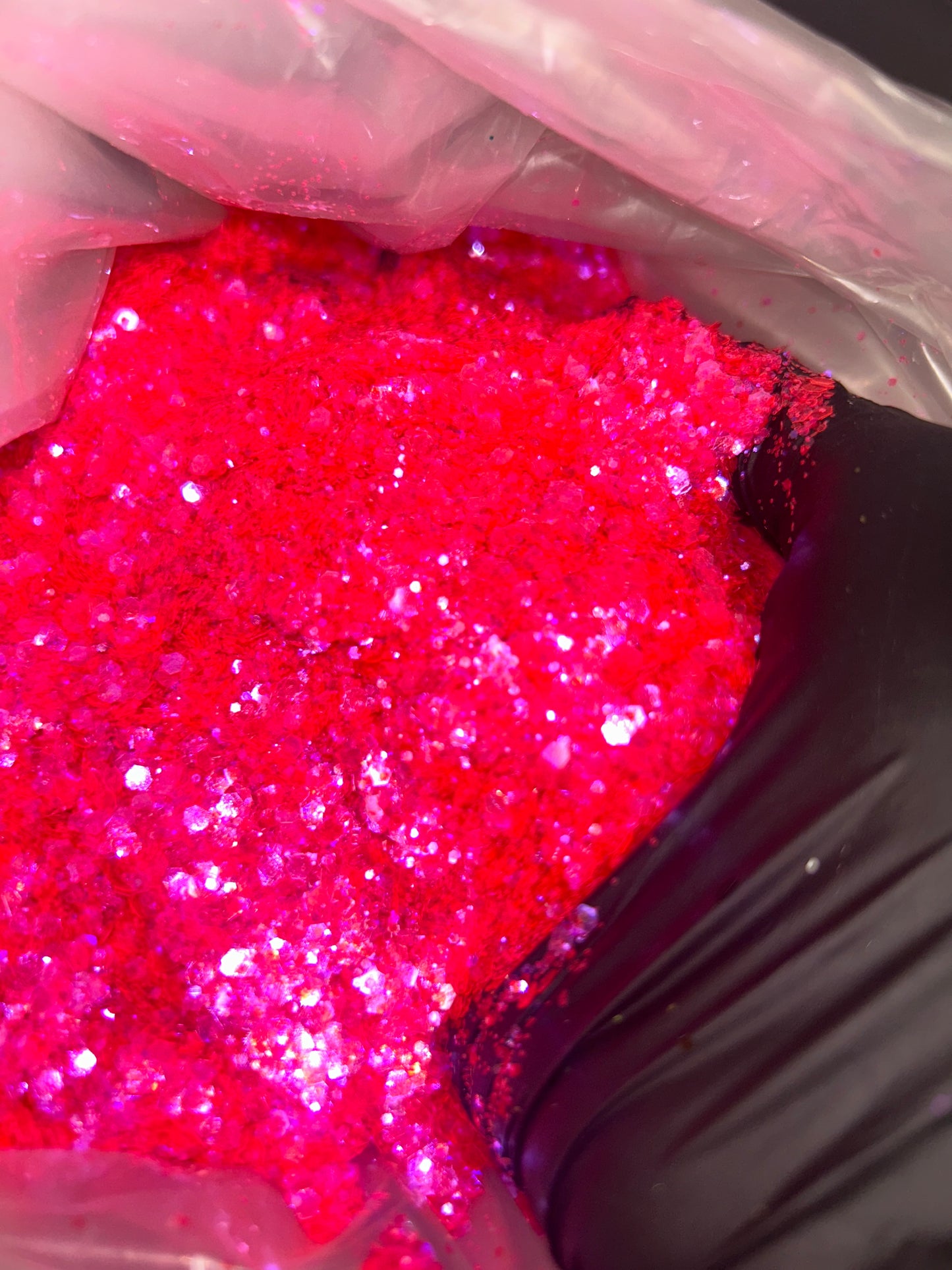 Neon Pink Iridescent Chunky Glitter