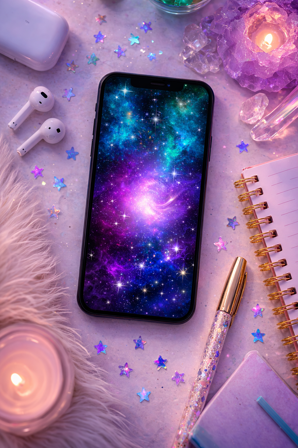 🌙 Cosmic Bloom: Shadow Edition — Digital Wallpaper