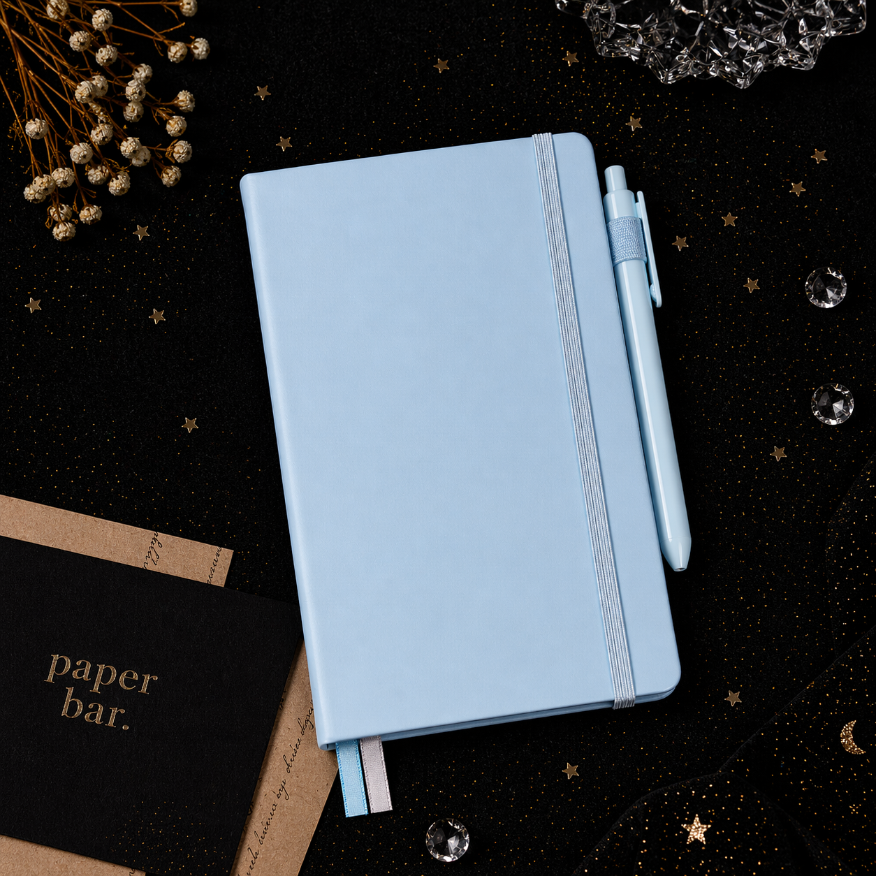 A5 Hardcover Journal Notebook – Elastic Closure + Pen Holder
