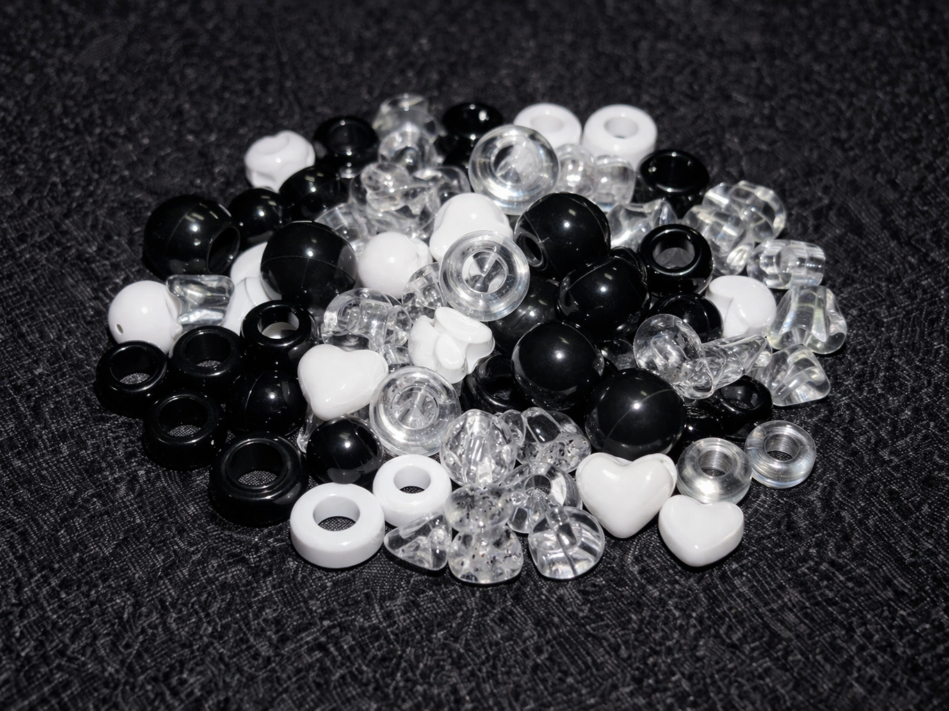 🖤 Mono Bead Shot — Black, White & Clear Mix | Creative Culture