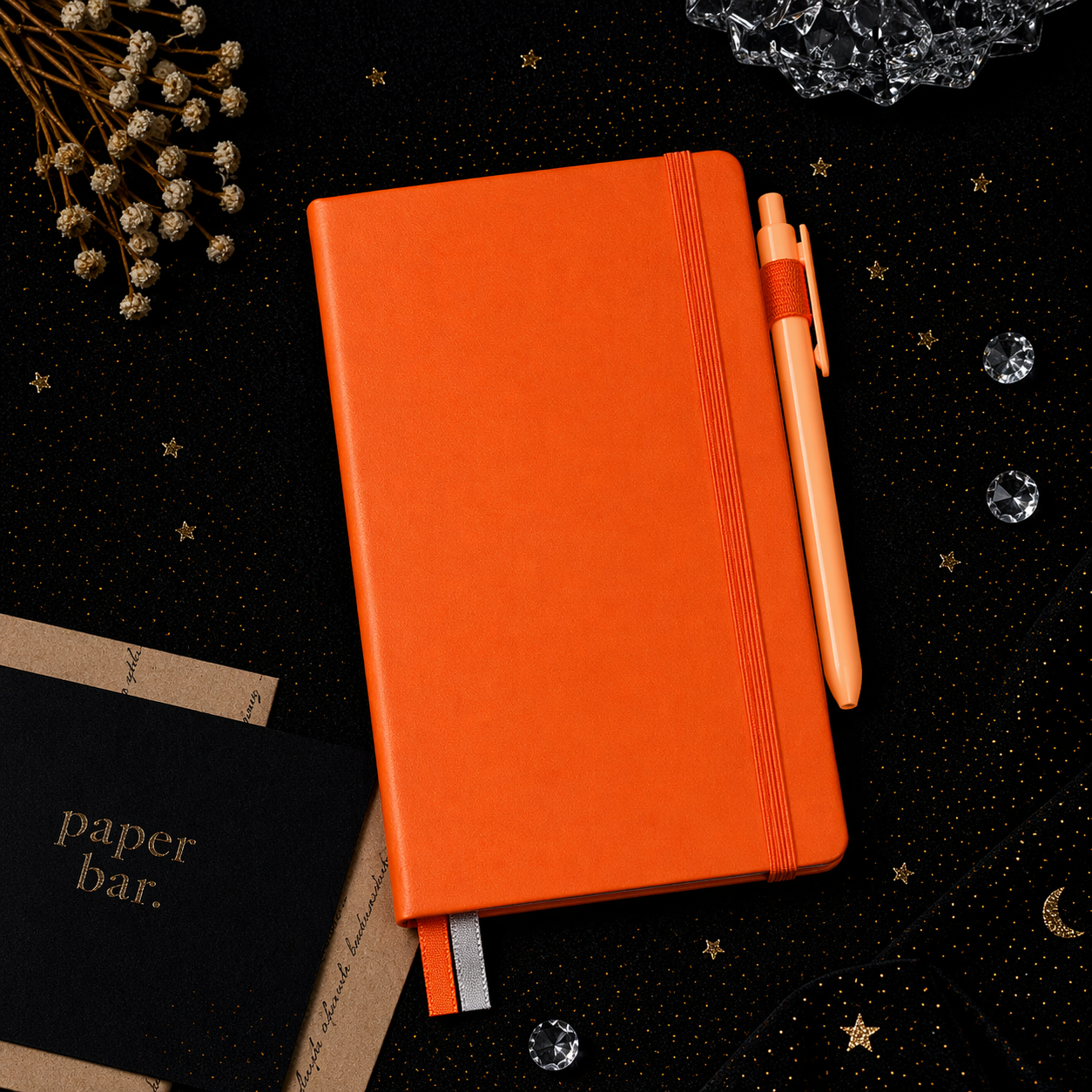 A5 Hardcover Journal Notebook – Elastic Closure + Pen Holder