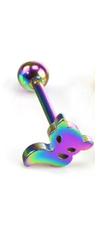Rainbow Fox Barbell – 14G / 16mm
