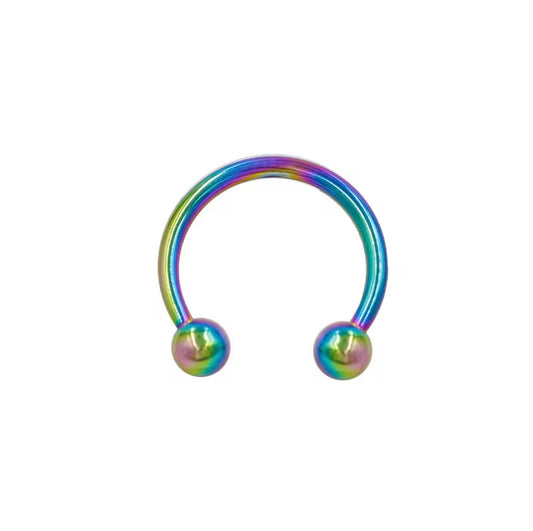 Rainbow Horseshoe Barbell – 16G / 10mm