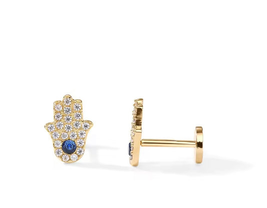 Gold Hamsa Hand Labret – 16G / 6mm