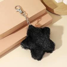 Black Star Pom Keychain