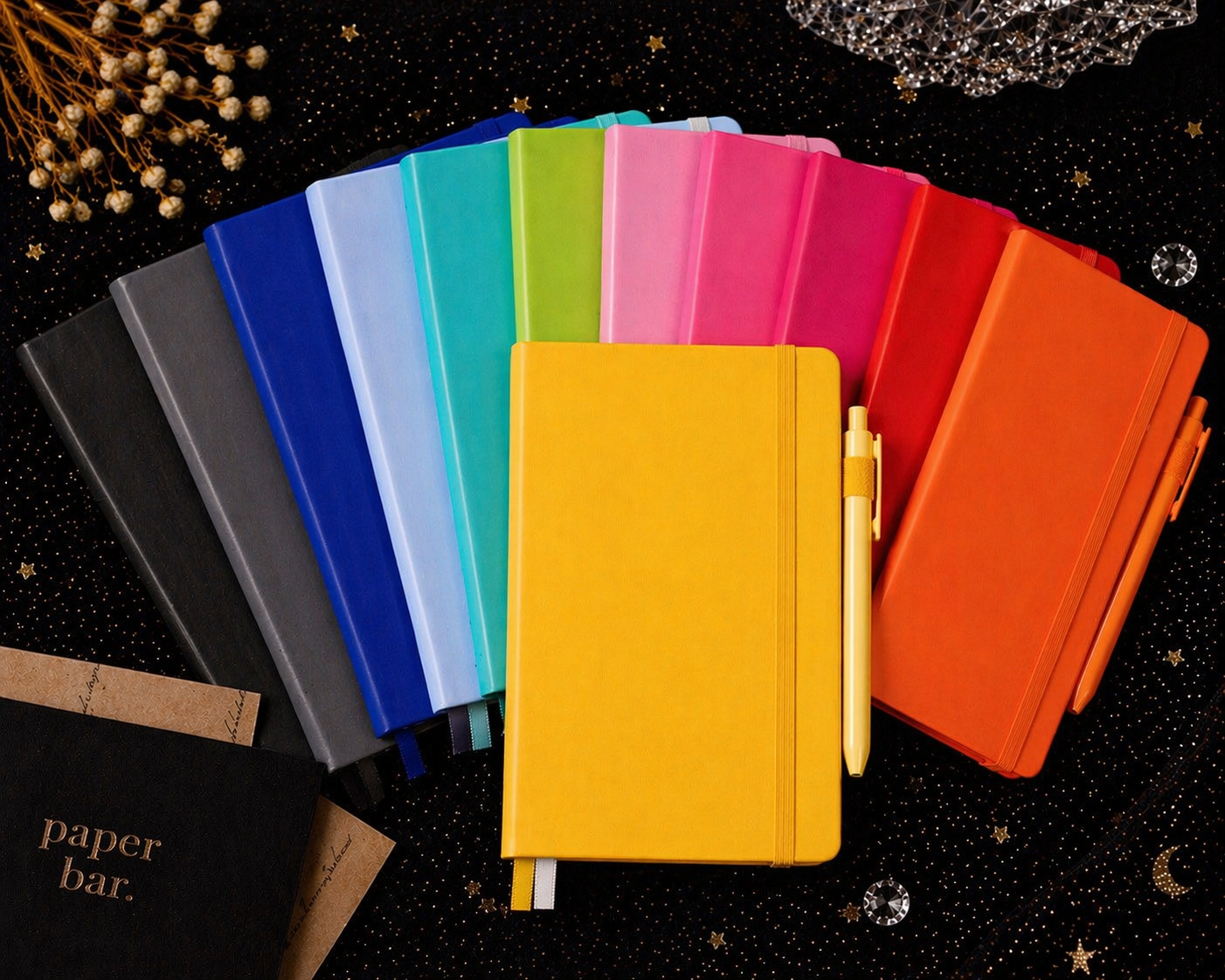 A5 Hardcover Journal Notebook – Elastic Closure + Pen Holder