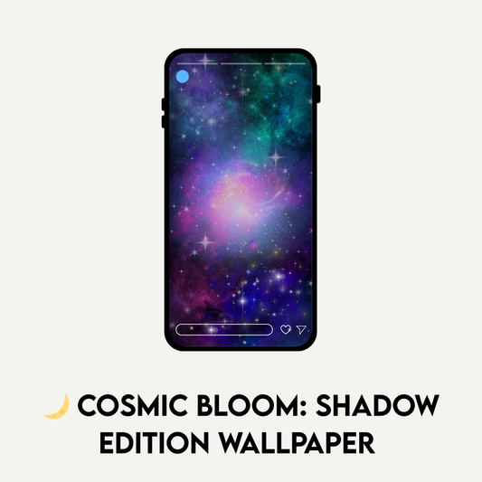 🌙 Cosmic Bloom: Shadow Edition — Digital Wallpaper